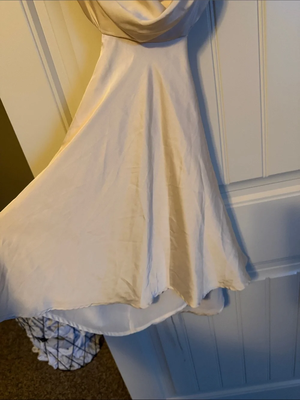 Astr Clarita Puff Sleeve Cutout Dress in Cream